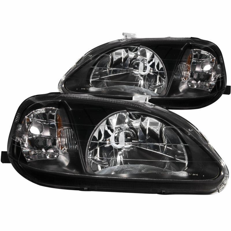 ANZO 1999-2000 Honda Civic Crystal Headlights Black | Too Fast Autoparts | Order Online | Canada & USA Shipping