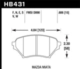 Hawk 01-05 Miata w/ Sport Suspension HPS Street Front Brake Pads D890