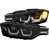 ANZO 2012-2015 BMW 3 Series Projector Headlights w/ U-Bar Black | Too Fast Autoparts | Order Online | Canada & USA Shipping