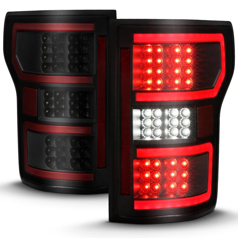 ANZO 18-19 Ford F-150 LED Taillight Black Housing Clear Lens Red Light Bar W/Sequential | Too Fast Autoparts | Order Online