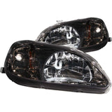 ANZO 1999-2000 Honda Civic Crystal Headlights Gun-Metal Gray | Too Fast Autoparts | Order Online | Canada & USA Shipping