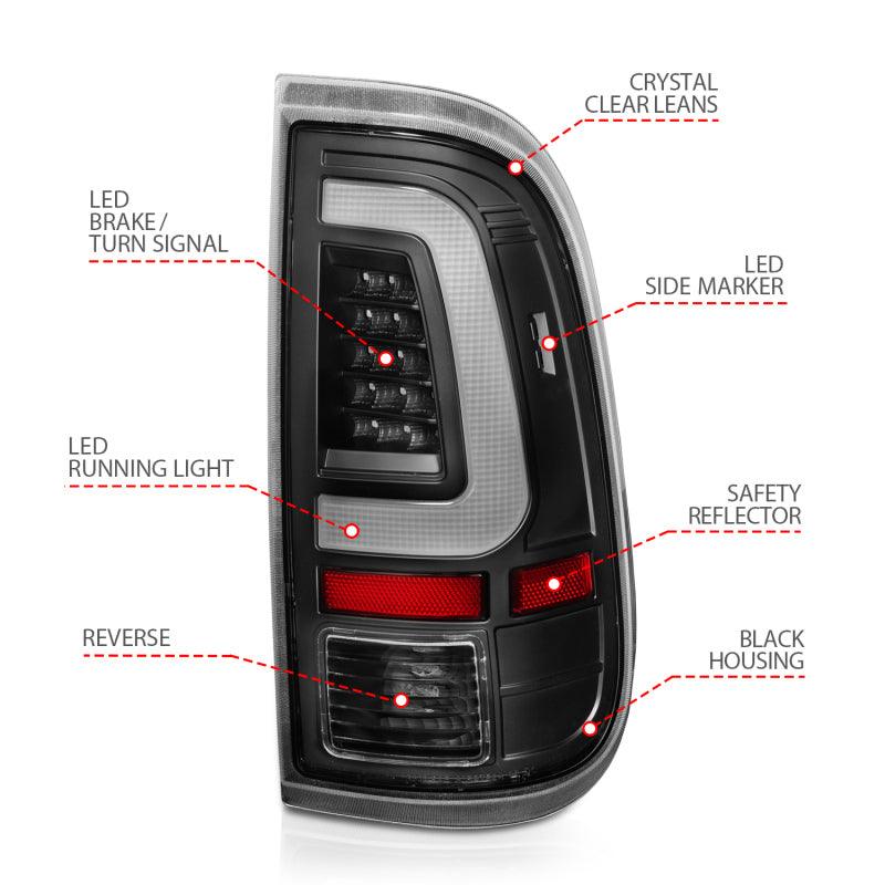 ANZO 2008-2016 Ford F-250 LED Taillights Black Housing Clear Lens (Pair) | Too Fast Autoparts | Order Online | Canada & USA Shipping