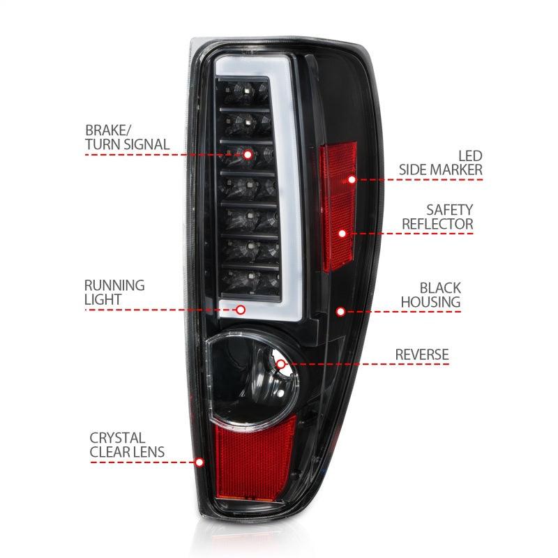 ANZO 2004-2012 Chevrolet Colorado/ GMC Canyon LED Tail Lights w/ Light Bar Black Housing | Too Fast Autoparts | Order Online | Canada & USA Shipping