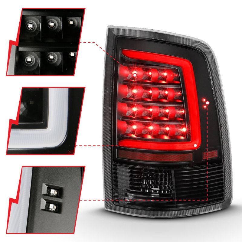 ANZO 2009-2018 Dodge Ram 1500 LED Taillight Plank Style Black w/Clear Lens | Too Fast Autoparts | Order Online | Canada & USA Shipping