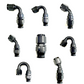 Fragola -6AN Real Street 30 Degree Hose End Black For PTFE Hose