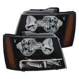ANZO 2007-2014 Chevrolet Tahoe/Suburban Crystal Headlights Black | Too Fast Autoparts | Order Online | Canada & USA Shipping
