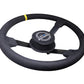 NRG Reinforced Steering Wheel (380mm) Nascar/ Alcantara 3 Spoke w/ NRG Logo/ Removable Crushed Pad