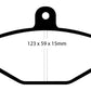 EBC 92-00 Dodge Viper 8.0 Redstuff Rear Brake Pads