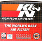 K&N Universal Chrome Filter-Round Tapered-1.688in Flange ID x 2in Top OD x 3in Base OD x 2.75in H