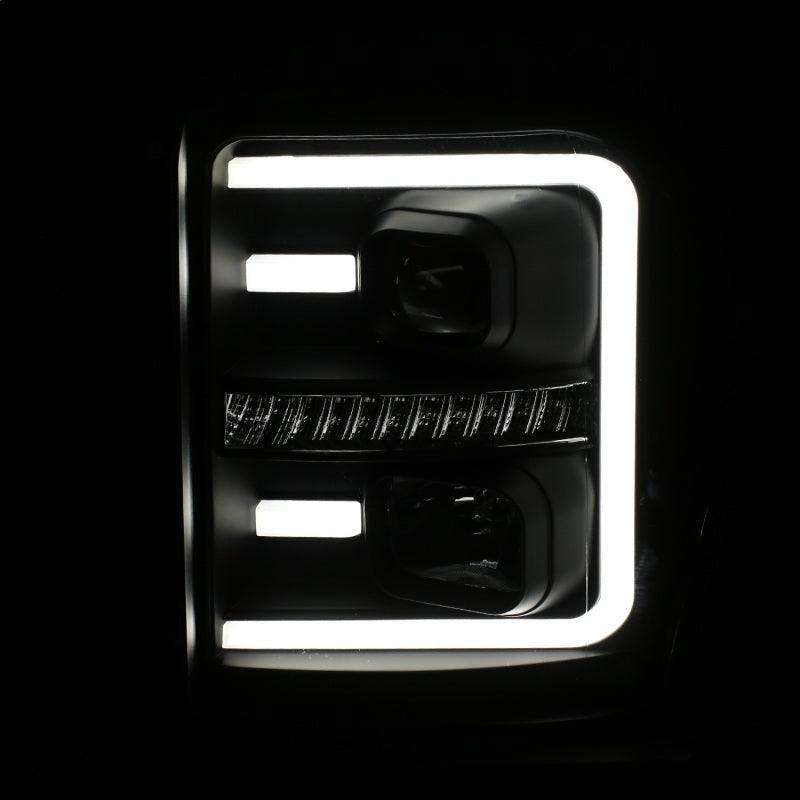 ANZO 2011-2016 Ford F250 Projector Headlights w/ Plank Style Switchback Black w/ Amber | Too Fast Autoparts | Order Online | Canada & USA Shipping