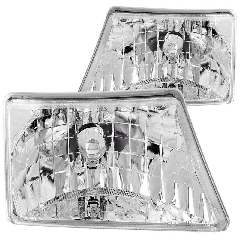 ANZO 1998-2000 Ford Ranger Crystal Headlights Chrome | Too Fast Autoparts | Order Online | Canada & USA Shipping