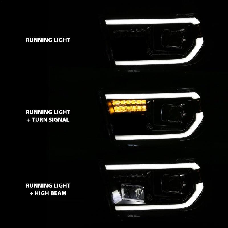 ANZO 2007-2014 Toyota Tundra Projector Light Bar H.L Black Amber(Led High Beam) (Halogen Version) | Too Fast Autoparts | Order Online | Canada & USA Shipping
