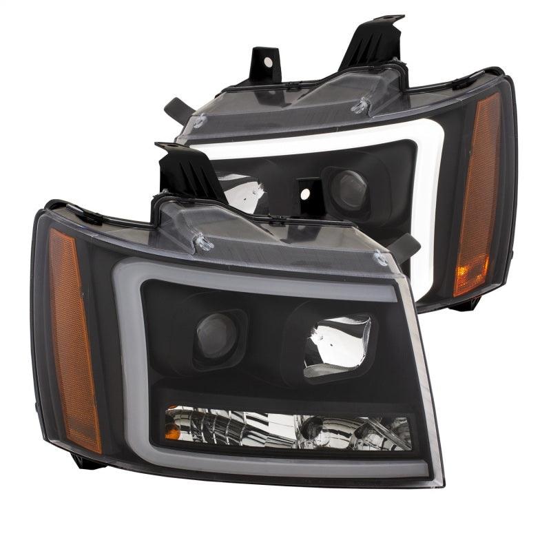 ANZO 07-14 Chevy Tahoe Projector Headlights w/ Plank Style Design Black w/ Amber | Too Fast Autoparts | Order Online