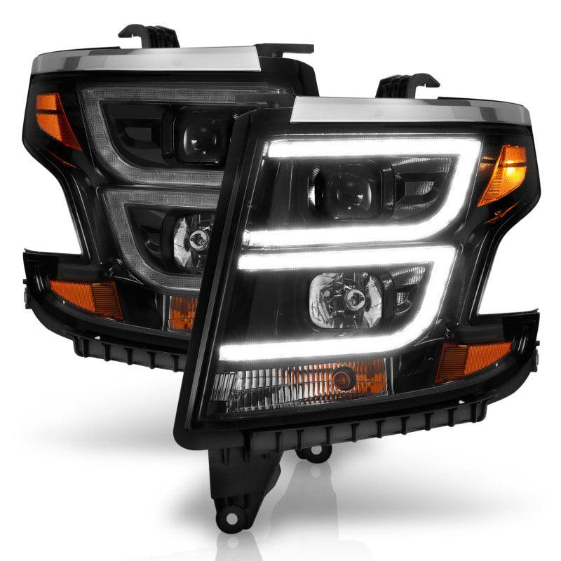 ANZO 2015-2020 Chevy Tahoe Projector Headlights Plank Style Black w/DRL | Too Fast Autoparts | Order Online | Canada & USA Shipping