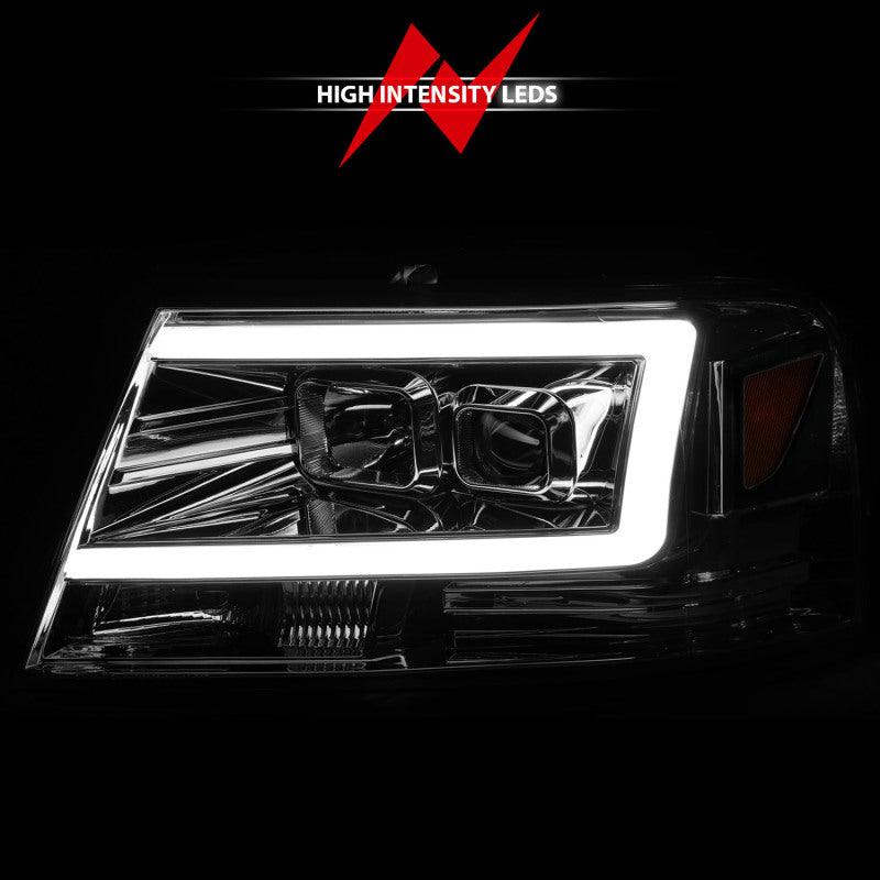 ANZO 2004-2008 Ford  F-150 Projector Headlights w/ Light Bar Chrome Housing | Too Fast Autoparts | Order Online | Canada & USA Shipping