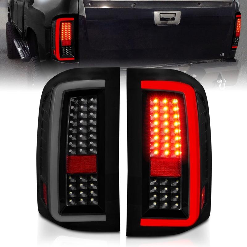 ANZO 2007-2013 Chevrolet Silverado1500/ 2500/ 3500 LED Tail Lights w/ Light Bar Black Housing Smoke | Too Fast Autoparts | Order Online | Canada & USA Shipping