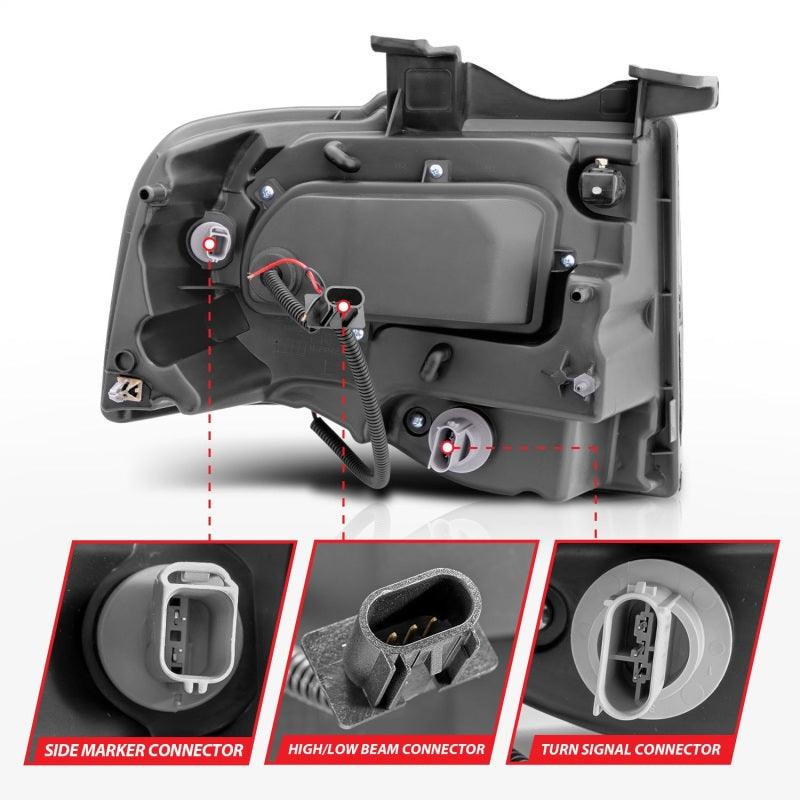 ANZO 2007-2014 Ford Expedition Projector Headlights w/ Halo Black | Too Fast Autoparts | Order Online | Canada & USA Shipping