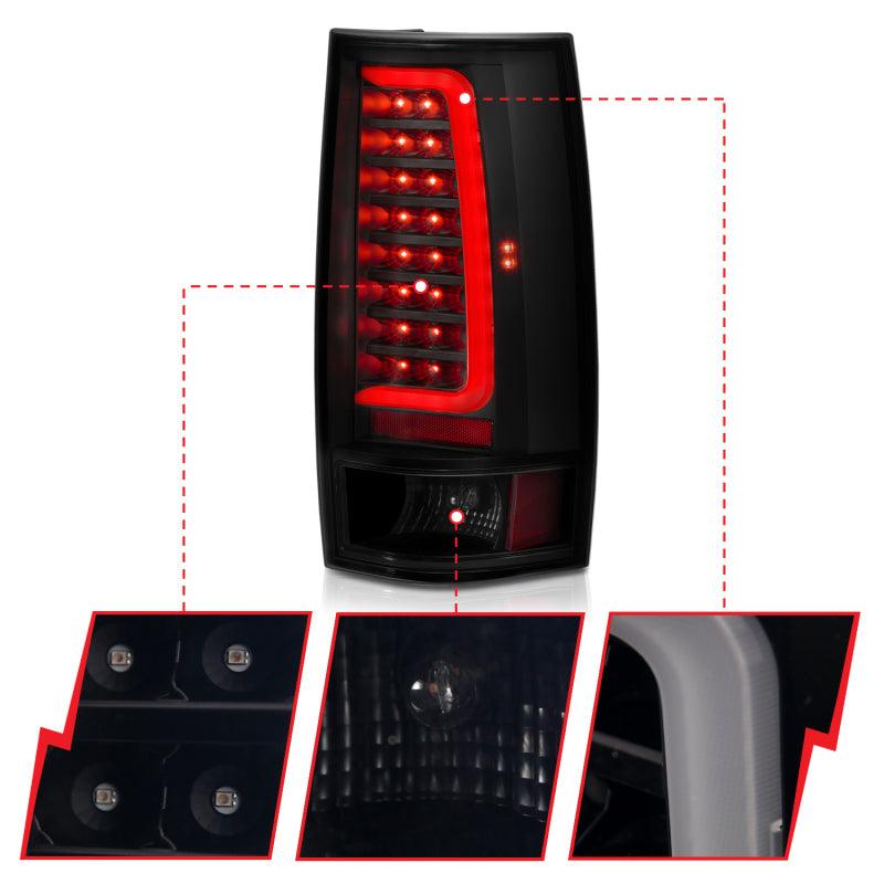 ANZO 2007-2014 Chevy Tahoe LED Taillight Plank Style Black w/Smoke Lens | Too Fast Autoparts | Order Online | Canada & USA Shipping