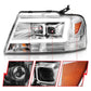 ANZO 2004-2008 Ford  F-150 Projector Headlights w/ Light Bar Chrome Housing | Too Fast Autoparts | Order Online | Canada & USA Shipping