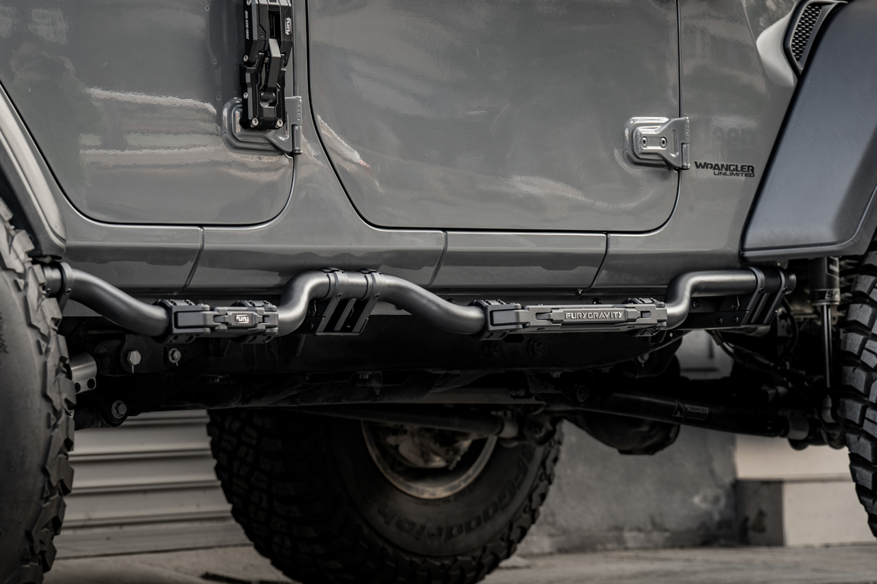 FuryGravity JLU RUNNING BOARDS W/ DROP STEPS - Side Steps - DW-JW-FG-1303-03