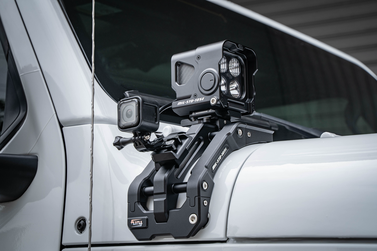 FuryGravity JL/JT A-PILLAR LIGHTING & GO-Pro MODULE - Hood Mounts - DW-JW-FG-4422-07