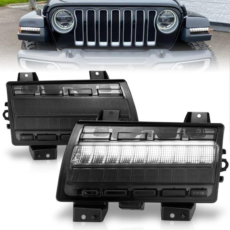 ANZO Wrangler 18-21/Gladiator 20+ LED Side Marker Lights Smoke w Sequential Signal | Too Fast Autoparts | Order Online | Canada & USA Shipping