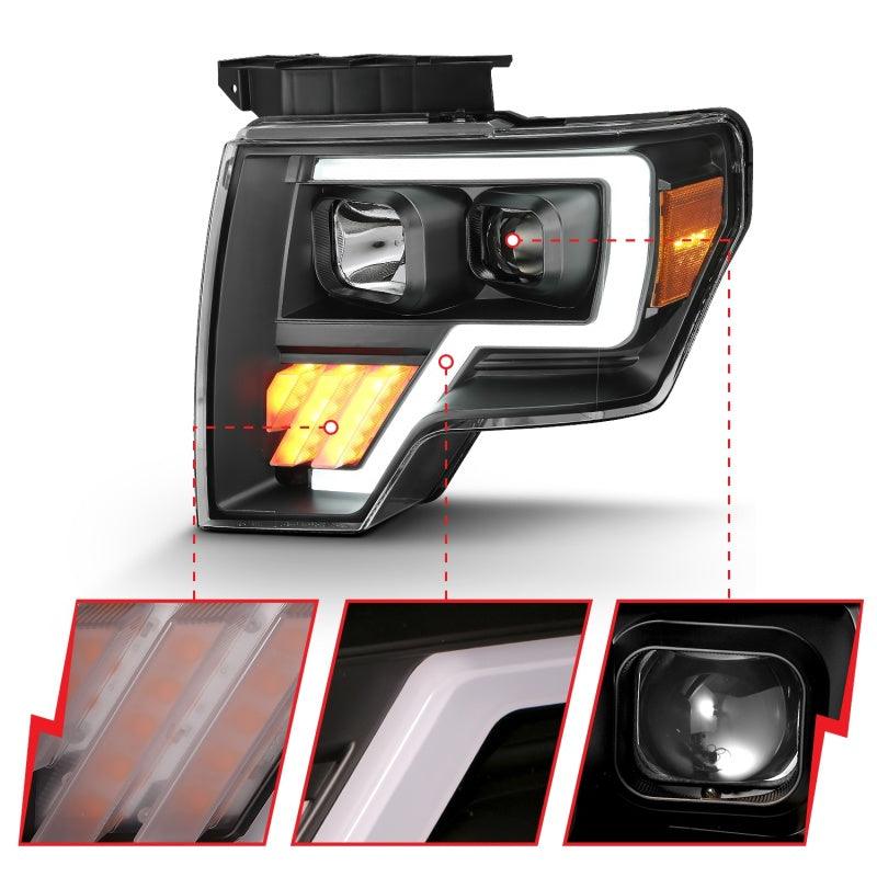 ANZO 2009-2014 Ford F-150 Projector Light Bar G4 H.L. Black Amber | Too Fast Autoparts | Order Online | Canada & USA Shipping