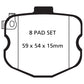 EBC 10-13 Chevrolet Corvette (C6) 6.2 Grand Sport Redstuff Rear Brake Pads