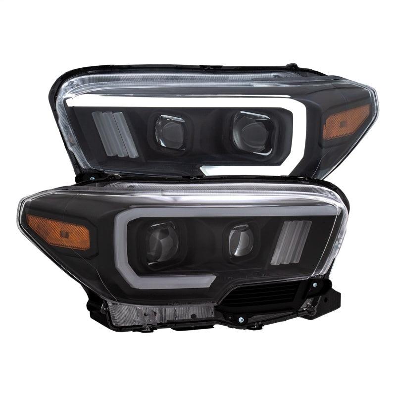 ANZO 2016-2017 Toyota Tacoma Projector Headlights w/ Plank Style Switchback Black w/ Amber w/ DRL | Too Fast Autoparts | Order Online | Canada & USA Shipping