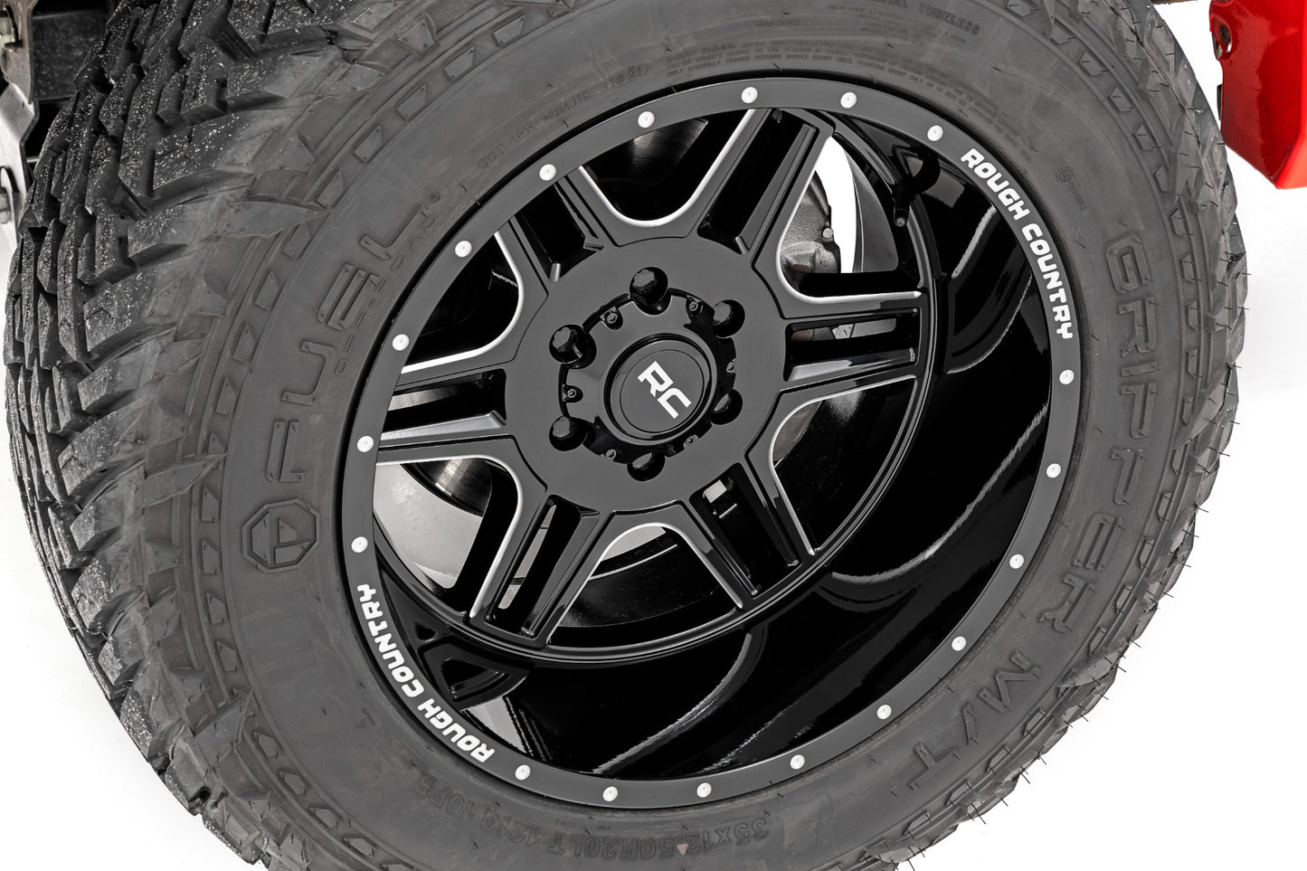 Rough Country 92 Series Wheel | Machined One-Piece | Gloss Black | 22x12| 8x170 | -44mm