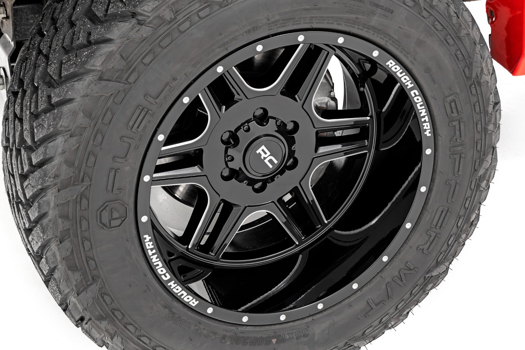 Rough Country 92 Series Wheel | Machined One-Piece | Gloss Black | 20x12 | 6x135 | -44mm