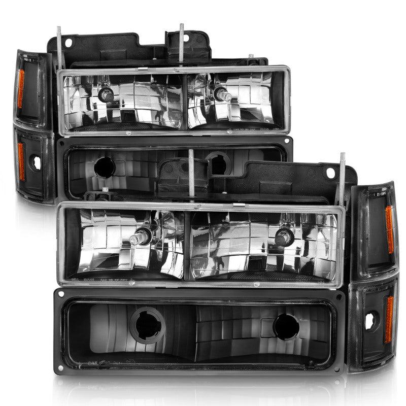 ANZO 88-98 Chevrolet C1500 Crystal Headlights Black | Too Fast Autoparts | Order Online | Canada & USA Shipping