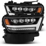 AlphaRex 19-20 Ram 1500HD NOVA LED Proj Headlights Plank Style Gloss Blk w/Activ Lght/Seq Signal/DRL | Too Fast Autoparts | Order Online