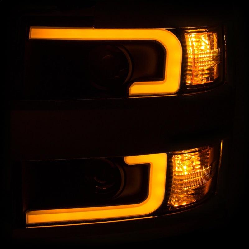 ANZO Projector Headlights 15-17 Chevrolet Silverado 2500HD / 3500HD Black w/ Chrome Rim | Too Fast Autoparts | Order Online | Canada & USA Shipping