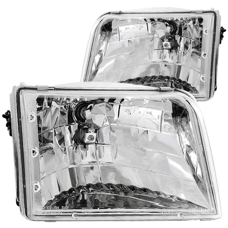 ANZO 1993-1997 Ford Ranger Crystal Headlights Chrome | Too Fast Autoparts | Order Online | Canada & USA Shipping