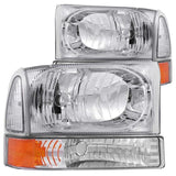 ANZO 2000-2004 Ford Excursion Crystal Headlights Chrome w/ Corner Lights 2pc | Too Fast Autoparts | Order Online | Canada & USA Shipping