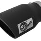 aFe MACHForce XP 5in 304 Stainless Steel Exhaust Tip 5 In x 7 Out x 12L in Bolt On Right - Black