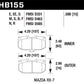 Hawk 1990-1990 Mazda RX-7 GXL (w/Elec Adjust Susp) HPS 5.0 Front Brake Pads