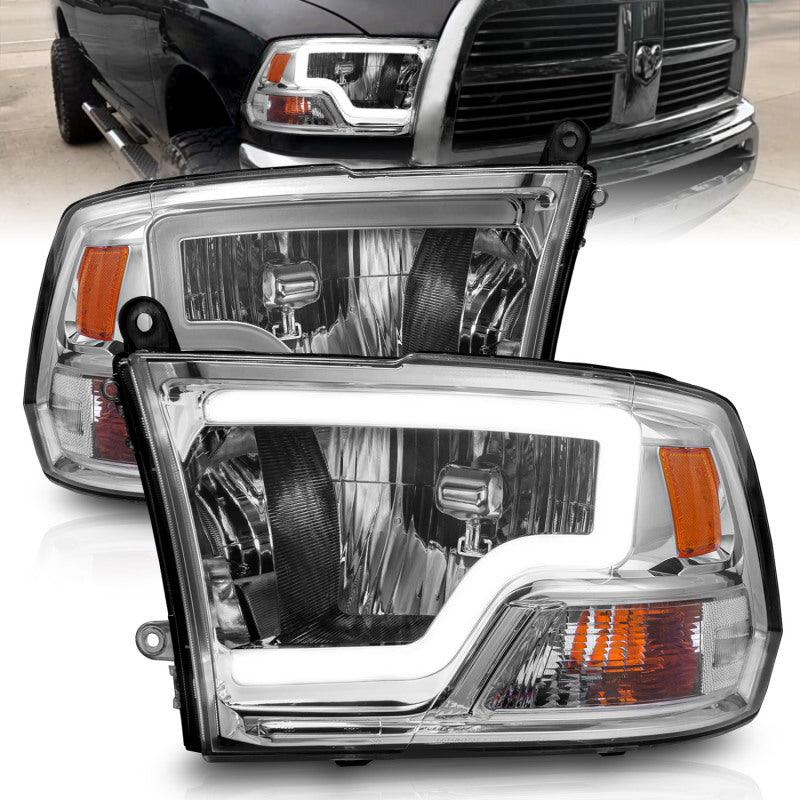 ANZO 2009-2018 Dodge Ram 1500/ 2500/ 3500 Crystal Headlights w/ Light Bar Chrome Housing | Too Fast Autoparts | Order Online | Canada & USA Shipping