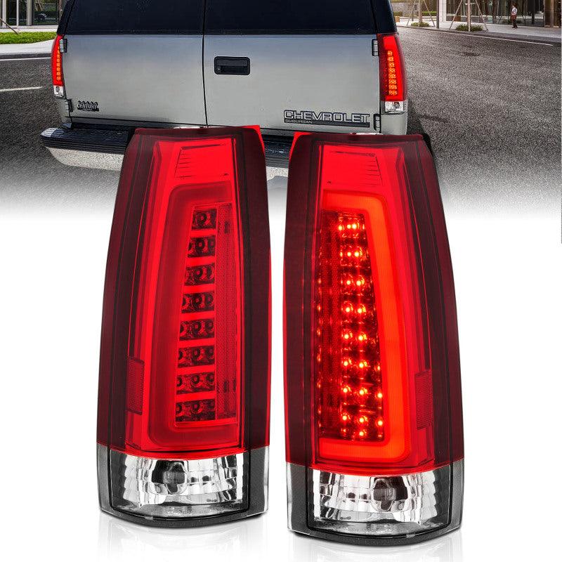ANZO 1999-2000 Cadillac Escalade LED Taillights Chrome Housing Red/Clear Lens Pair | Too Fast Autoparts | Order Online | Canada & USA Shipping