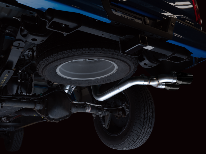 AWE 21+ Ford F150 Dual Side Exit Cat-Back Exhaust - 4.5in Diamond Black Tips *For Stock Y-Pipe Only