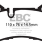 EBC 14 Mercedes-Benz C63 AMG (W204) 6.2 Redstuff Rear Brake Pads