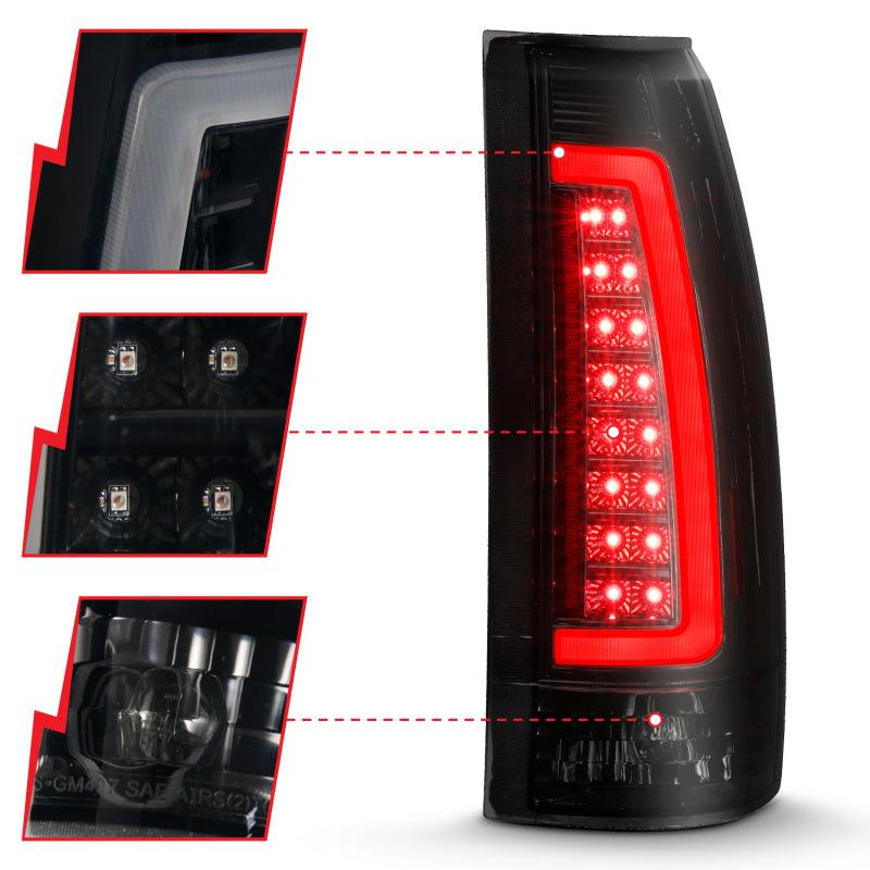 ANZO 1999-2000 Cadillac Escalade LED Taillights Black Housing Smoke Lens Pair | Too Fast Autoparts | Order Online | Canada & USA Shipping