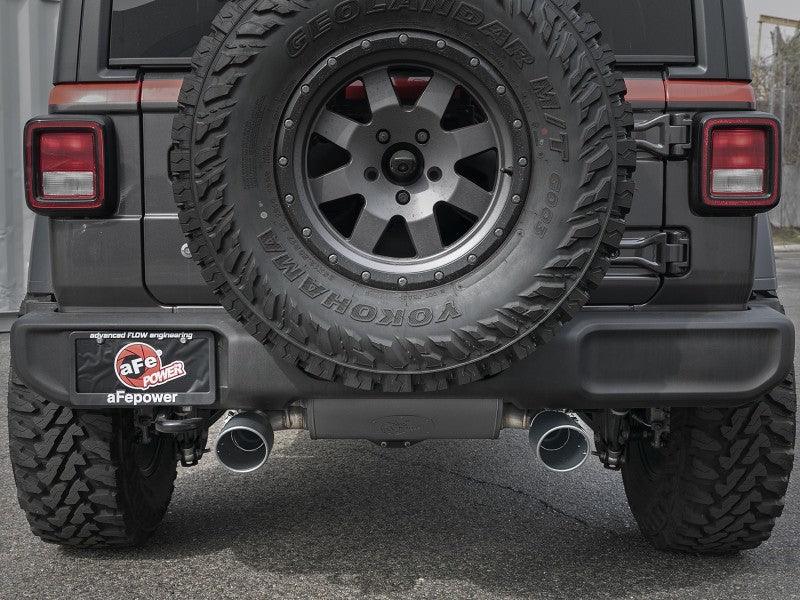 aFe Rebel Series 409 Stainless Steel Cat-Back Exhaust 18-21 Jeep Wrangler JL 2.0L (t) - Black Tip | Too Fast Autoparts | Order Online