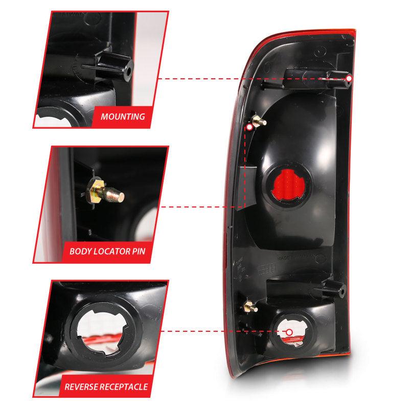 ANZO 1997-2003 Ford F-150 Taillight Red/Clear Lens (OE Replacement) | Too Fast Autoparts | Order Online | Canada & USA Shipping