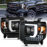 ANZO 2014-2015 Gmc Sierra 1500HD Projector Plank Style Headlight Black W/ Drl | Too Fast Autoparts | Order Online | Canada & USA Shipping
