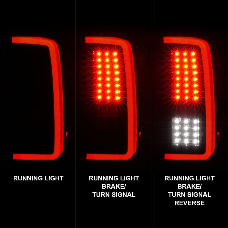 ANZO 2007-2013 Chevrolet Silverado1500/ 2500/ 3500 LED Tail Lights w/ Light Bar Black Housing Smoke | Too Fast Autoparts | Order Online | Canada & USA Shipping