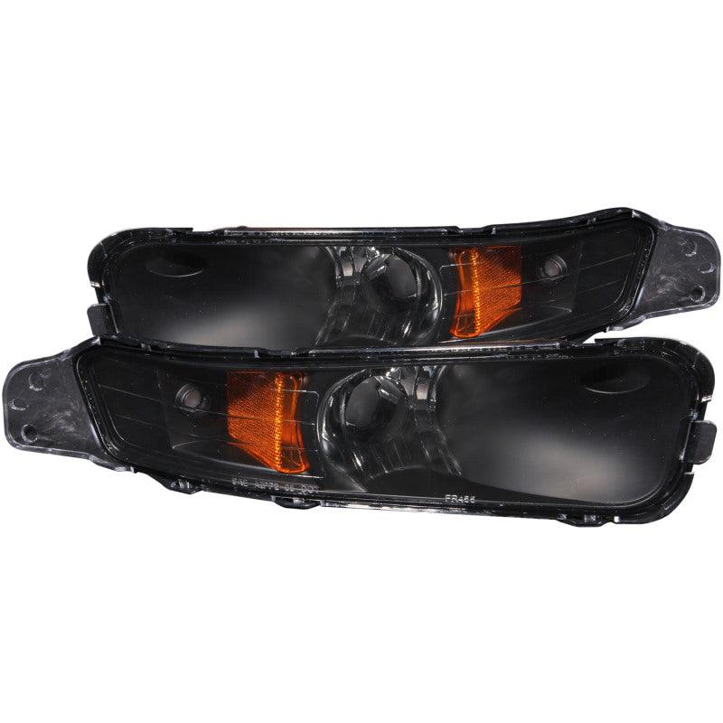 ANZO 2005-2009 Ford Mustang Euro Parking Lights Black w/ Amber Reflector | Too Fast Autoparts | Order Online | Canada & USA Shipping