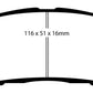 EBC 11-15 Scion IQ 1.3 Redstuff Front Brake Pads