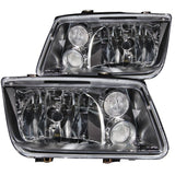 ANZO 1999-2005 Volkswagen Jetta Crystal Headlights Black w/o Bulbs | Too Fast Autoparts | Order Online | Canada & USA Shipping